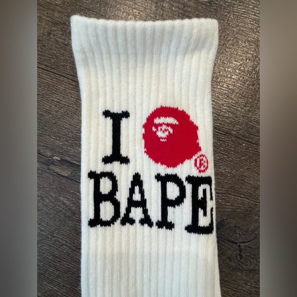 A Bathing Ape I Love Bape Socks (White) - Picture 3 of 4